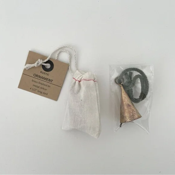 NWT >> Fort + Field Tin Brass Bell Ornaments - Picture 2 of 2
